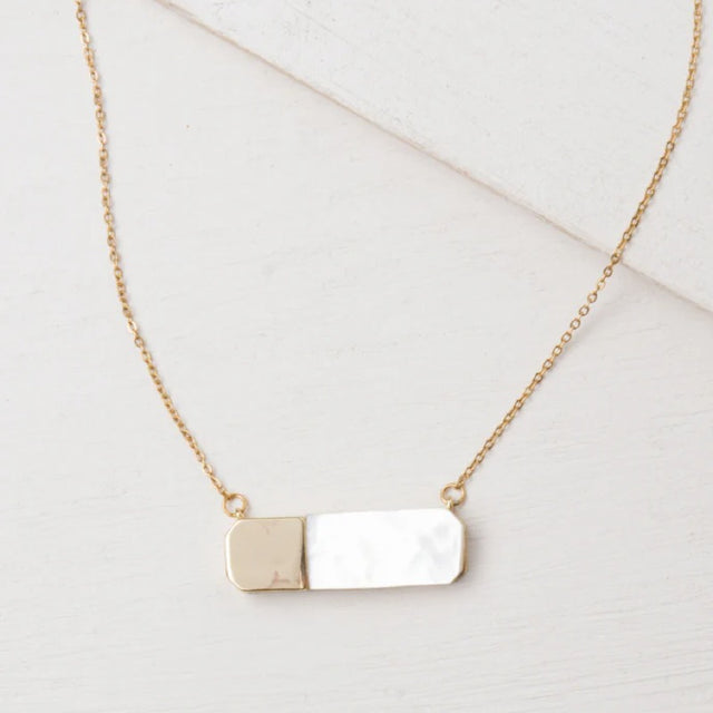 Courage Light and Gold Mother of Pearl Necklace