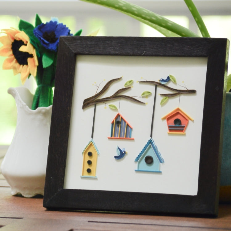 Dark Wood Quilling Card Frame Stylized