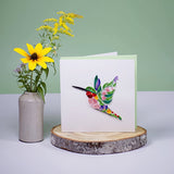 Decorative Floral Hummingbird Quilling Card