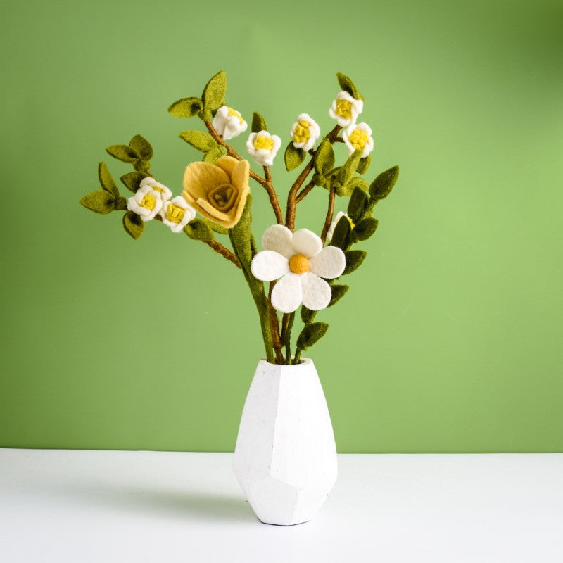 Delicate Apple Blossom Felt Flower Bouquet