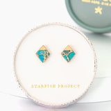 Desert Bloom Diamond Turquoise Studs