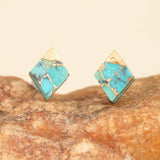 Desert Bloom Diamond Turquoise Studs