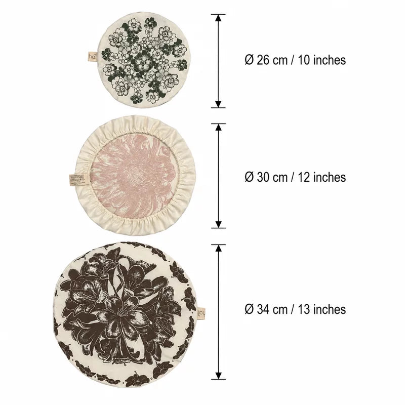Dish and Bowl Cover Large Set of 3 African Flower