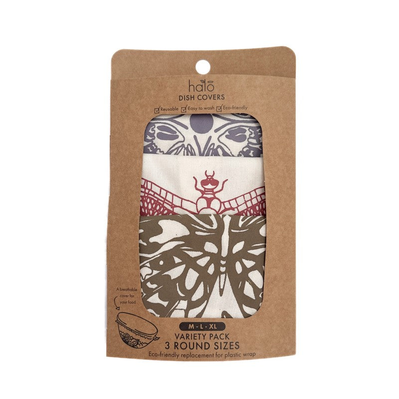 Organic Cotton Dish Covers - Large Set of 3 Butterflies
