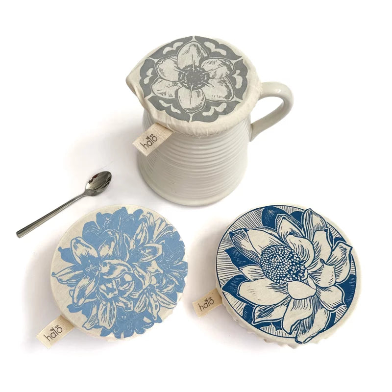 Dish and Bowl Cover Small Set of 3 African Flower