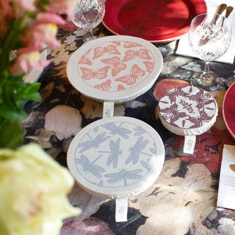Organic Cotton Dish Covers - Small Set of 3 Butterflies