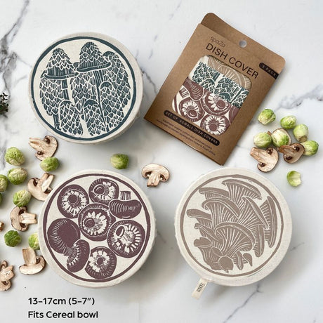 Organic Cotton Dish Covers - Small Set of 3 Mushroom