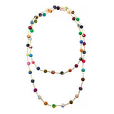 Dotted kantha long necklace