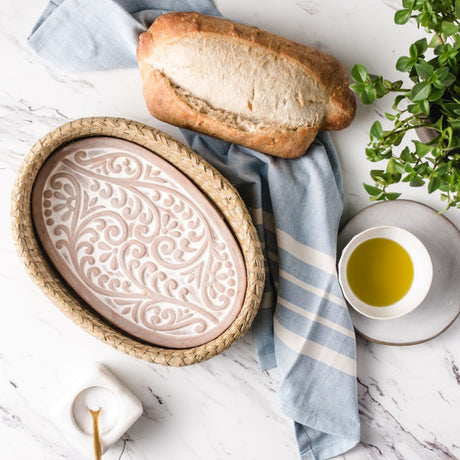 curly fern bread warmer styled