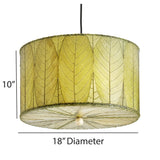 Drum Pendant 18” Leaf Lamp - Green - est. ship 5/2026