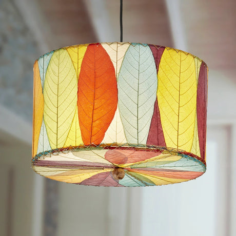 Drum Pendant 18” Leaf Lamp - Multi - est. ship 5/2026