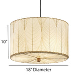 Drum Pendant 18” Leaf Lamp - Natural - est. ship 5/2026