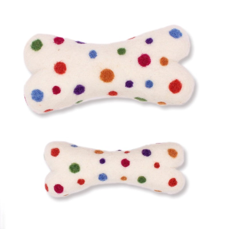 Eco Wool Dog Bone Polka Dot Large