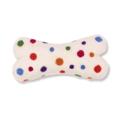 Eco Wool Dog Bone Polka Dot Small