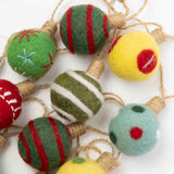 Embroidered Christmas Ball Garland Multicolored