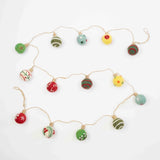 Embroidered Christmas Ball Garland Multicolored