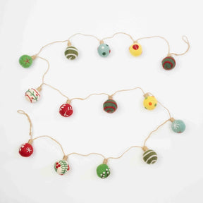 Embroidered Christmas Ball Garland Multicolored