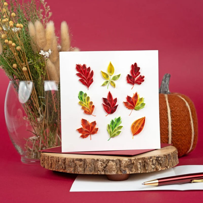Fall Foliage Leaves Quilling Card