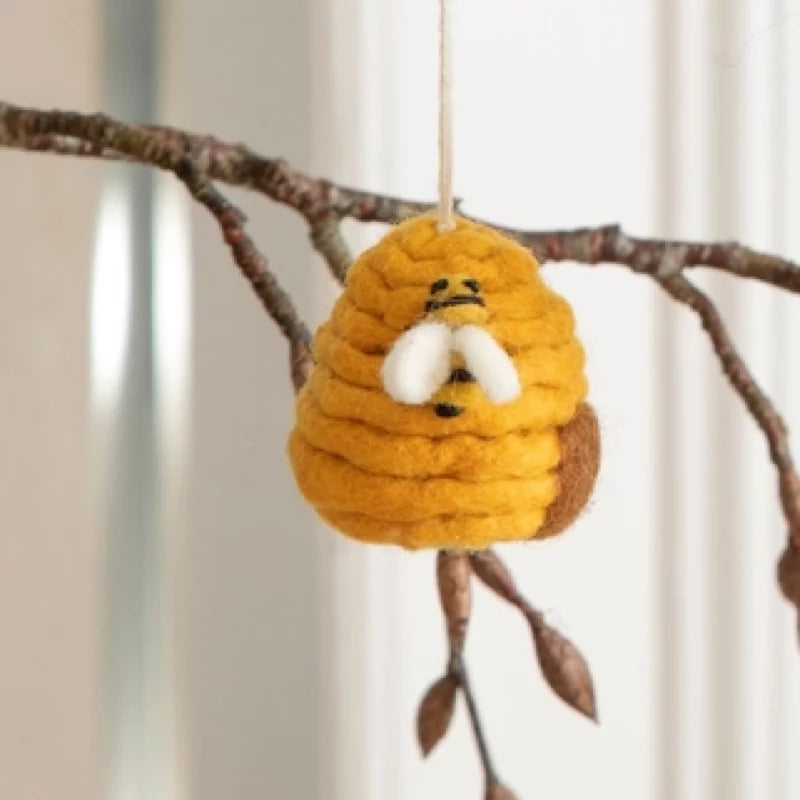 Felt Bee House Ornament
