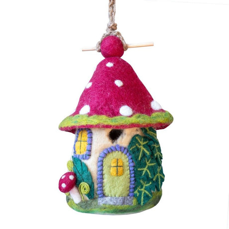 Felt Birdhouse Mossy Mushroom