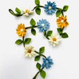 Felt Flower Garland - Blue, White and Yellow