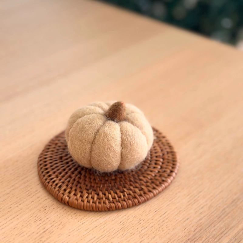 Felt Mini Pumpkin - beige