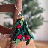 Holly Sprig Felt Ornament