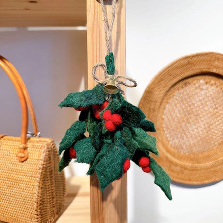 Holly Sprig Felt Ornament