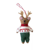 Felt Reindeer with Sweater Ornament
