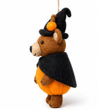 Felt Wizard Pumpkin Bear Ornament