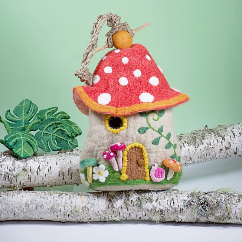 Felt Birdhouse Fungi House