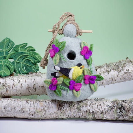 Felt Birdhouse Sweetpea Goldfinch