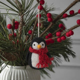 Felt Penguin with Scarf Ornament