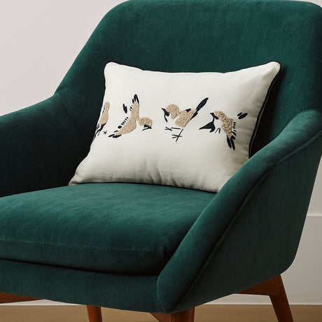 Finch Minimal Embroidered Pillow 1