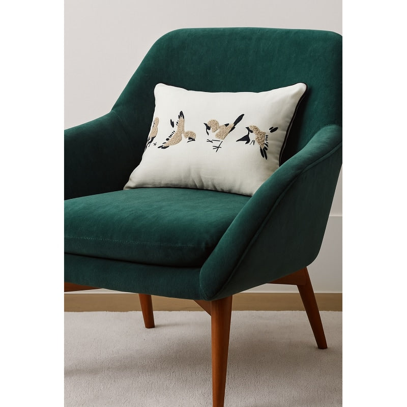 Finch Minimal Embroidered Pillow 2