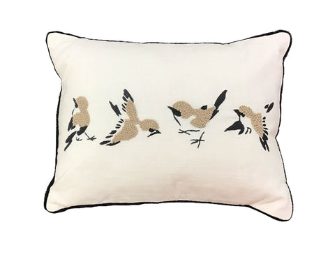 Finch Minimal Embroidered Pillow