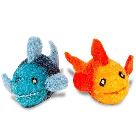 Fish Wool Cat Toy Pack of 2
