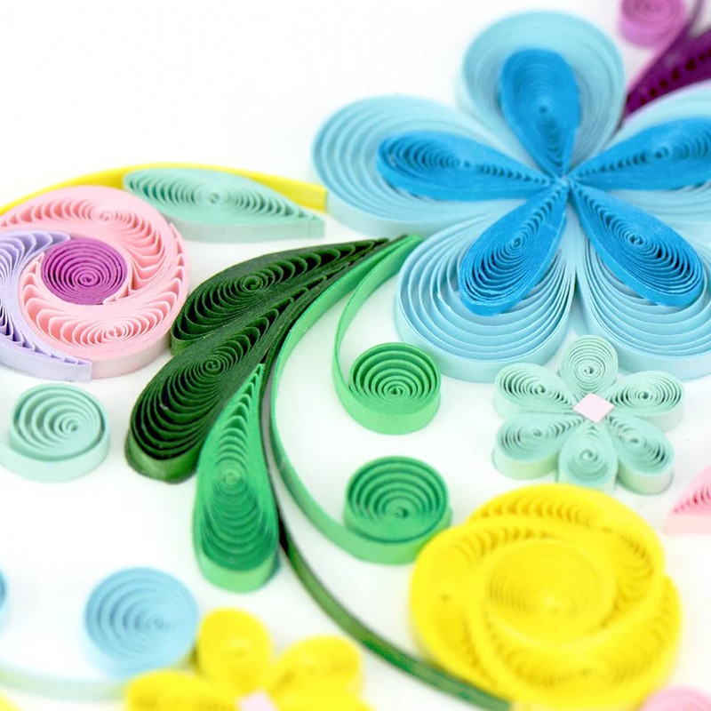 Floral Rainbow Heart Quilling Card