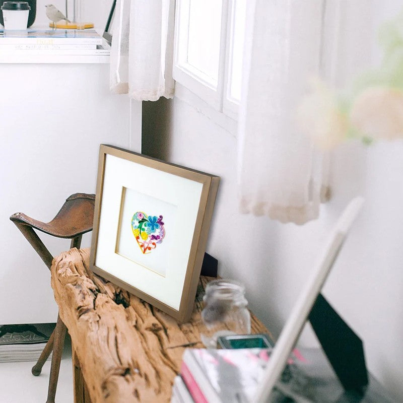 Floral Rainbow Heart Quilling Card