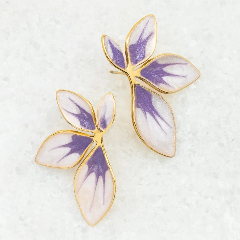 Flourish Lavender Leaf Earrings