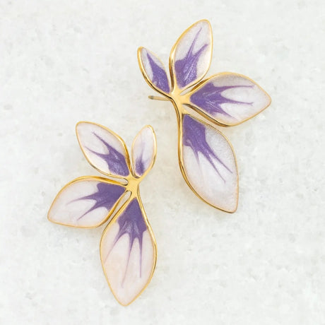 Flourish Lavender Leaf Earrings