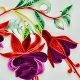 Fuchsia quilling card Close Up