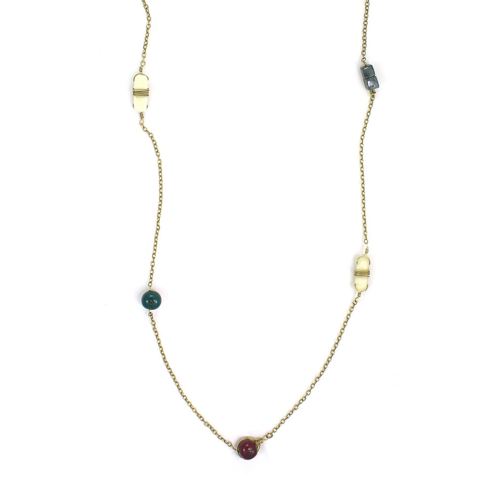 Gem Rope Necklace - Midnight/Burgundy