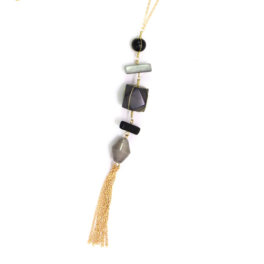 Geo Modern Necklace - Gray Scale