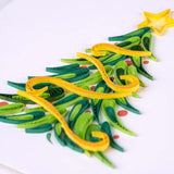 Gold Garland Christmas Tree Quilling Card