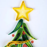 Gold Garland Christmas Tree Quilling Card