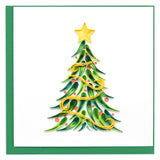 Gold Garland Christmas Tree Quilling Card