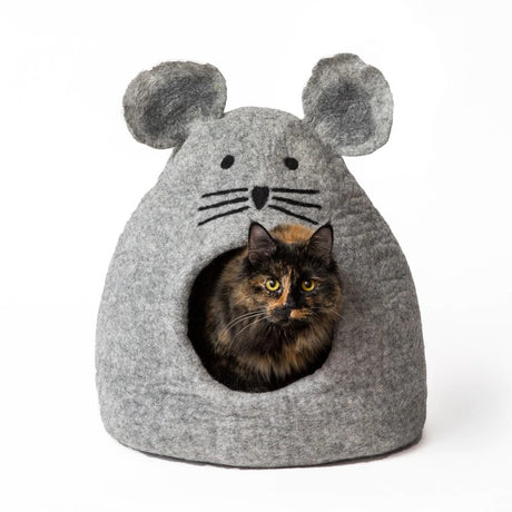 Grey Mouse Wool Pet Cave