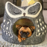 Grey Owl Wool Pet Cave 1