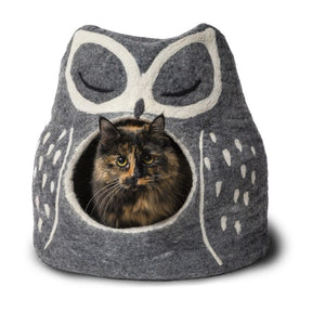 Grey Owl Wool Pet Cave